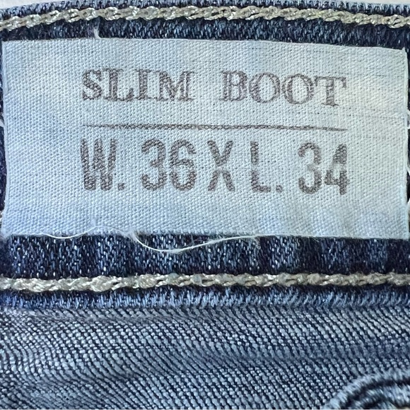 TK AXEL Men’s Slim Boot Medium Wash Jeans W/Embroidered & Flap Pockets 36 X 34 - Picture 12 of 14